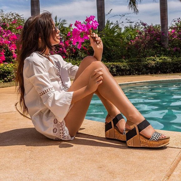 OTBT Bushnell Desert Leopard Wedge Platform Cork Sandals Size 10M NWOB - Picture 4 of 15